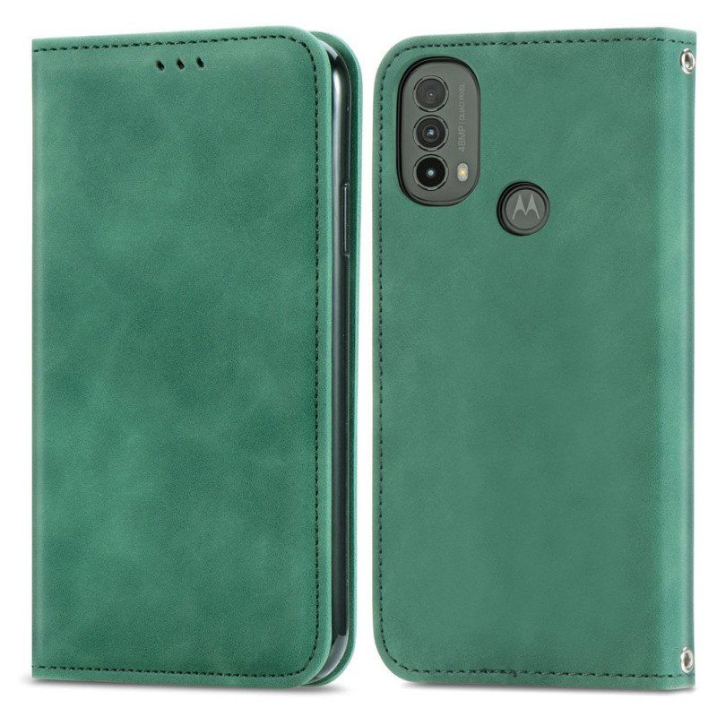 Etui Na Telefon do Moto E40 / E30 / E20 Etui Folio Dotyk Skóry