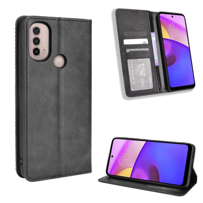 Etui Na Telefon do Moto E40 / E30 / E20 Etui Folio Stylizowany Efekt Skóry W Stylu Vintage