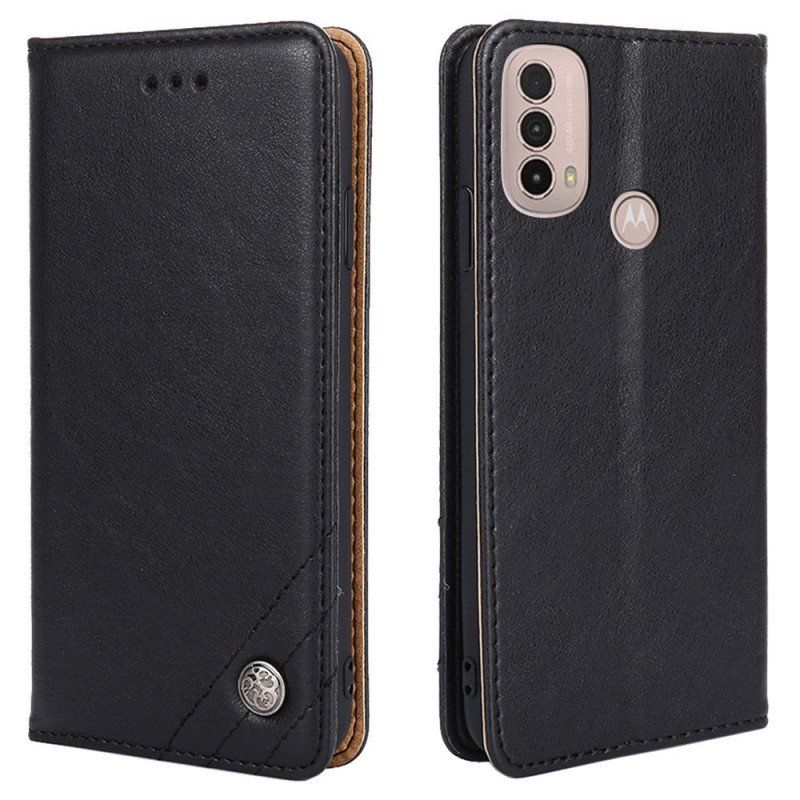 Etui Na Telefon do Moto E40 / E30 / E20 Etui Folio Stylowy Skórzany Nit