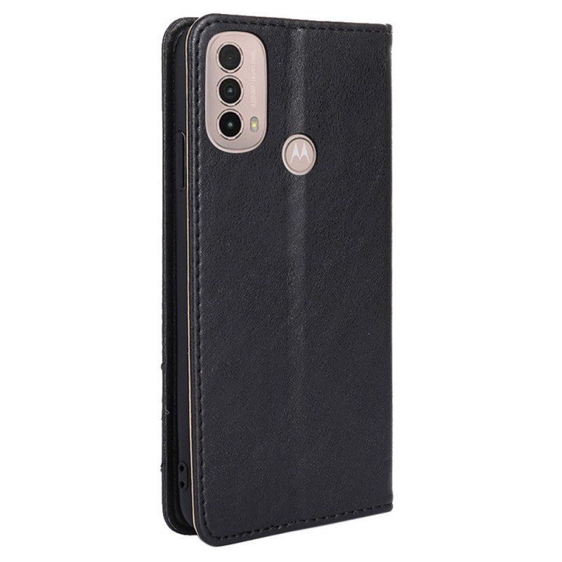 Etui Na Telefon do Moto E40 / E30 / E20 Etui Folio Stylowy Skórzany Nit