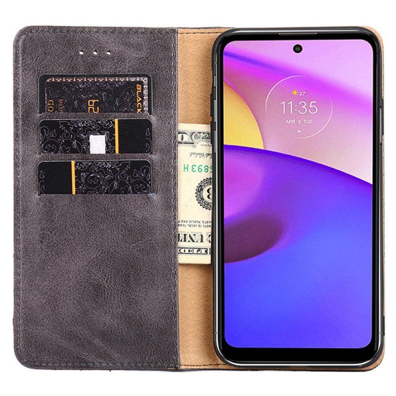 Etui Na Telefon do Moto E40 / E30 / E20 Etui Folio Stylowy Skórzany Nit