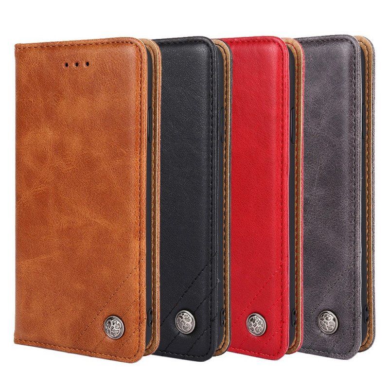 Etui Na Telefon do Moto E40 / E30 / E20 Etui Folio Stylowy Skórzany Nit