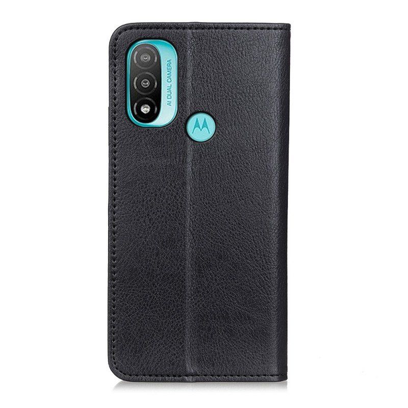 Etui Na Telefon do Moto E40 / E30 / E20 Etui Folio Teksturowana Dwoina Skóry