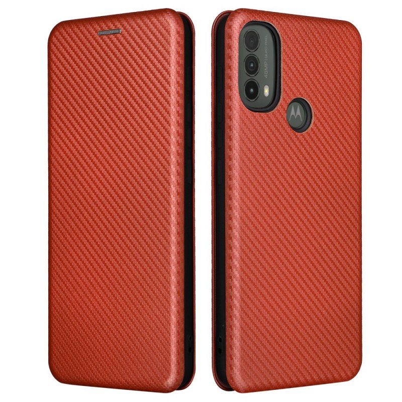 Etui Na Telefon do Moto E40 / E30 / E20 Etui Folio Włókno Węglowe