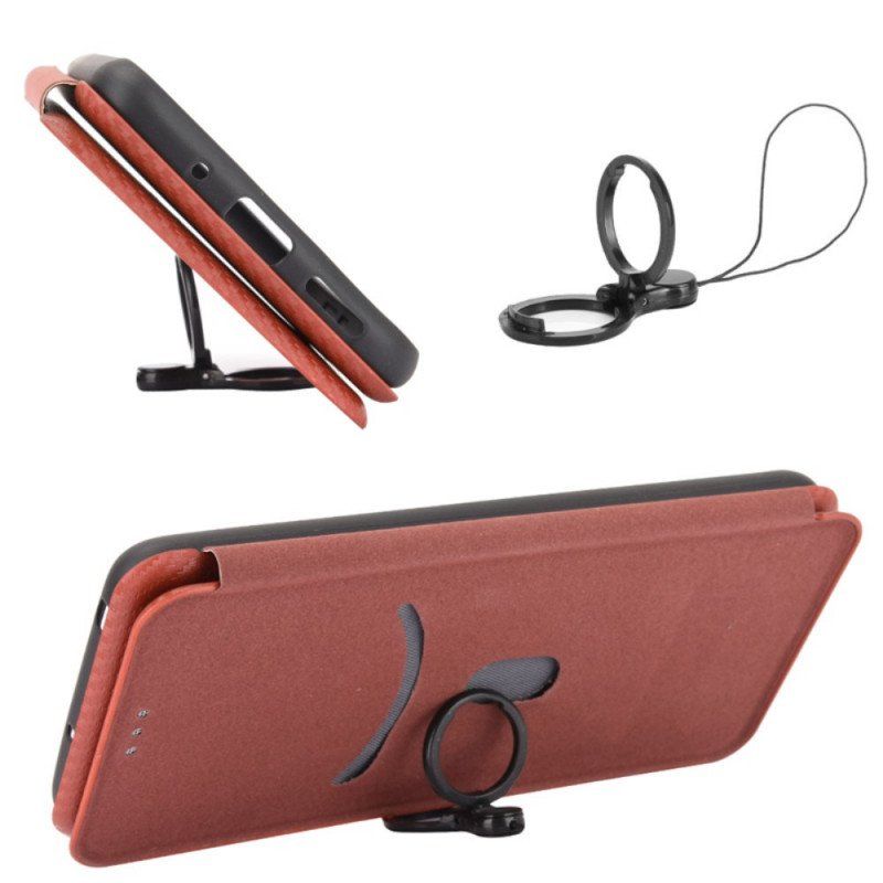 Etui Na Telefon do Moto E40 / E30 / E20 Etui Folio Włókno Węglowe