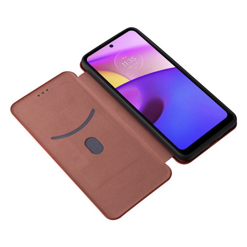 Etui Na Telefon do Moto E40 / E30 / E20 Etui Folio Włókno Węglowe