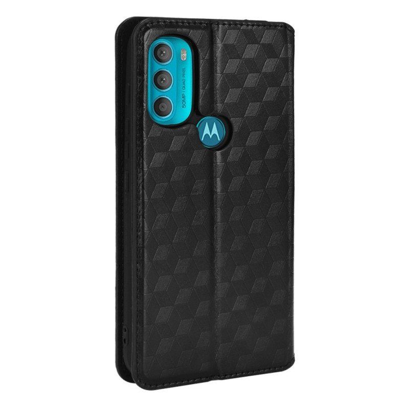 Etui Na Telefon do Moto G71 5G Etui Folio Efekt Diamentowej Skóry