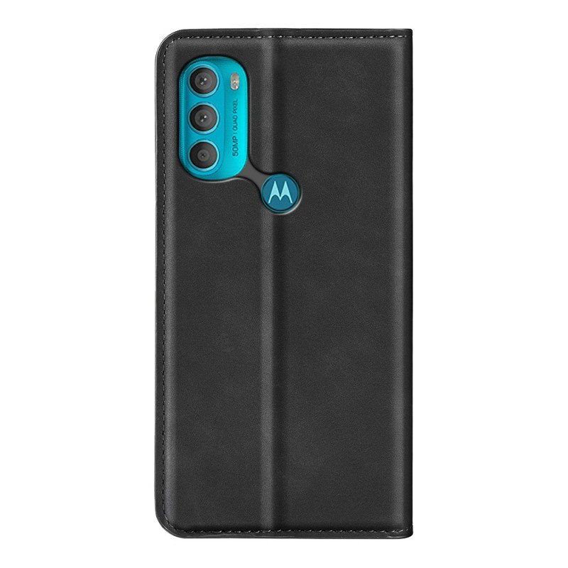 Etui Na Telefon do Moto G71 5G Etui Folio Jedwabny Efekt Miękkiej Skóry