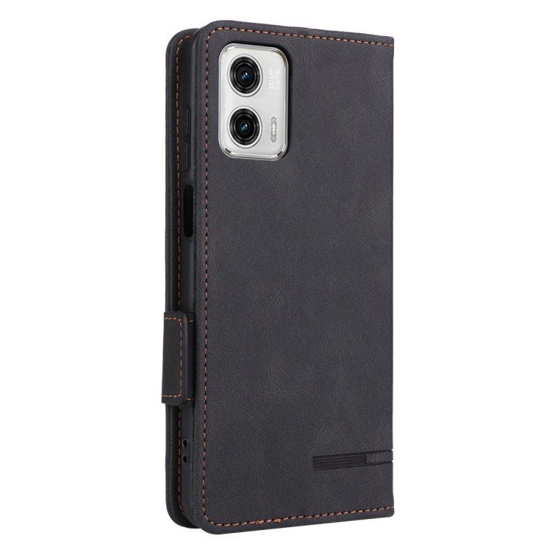 Etui Na Telefon do Moto G73 5G Etui Folio Rzemienna Tekstura