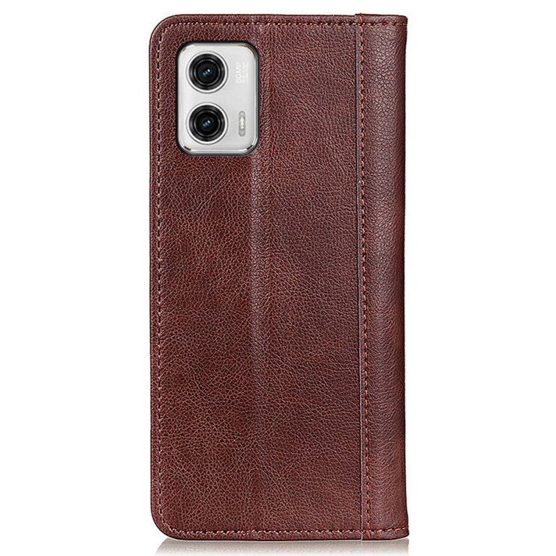 Etui Na Telefon do Moto G73 5G Etui Folio Stylowa Skóra Dwoinowa