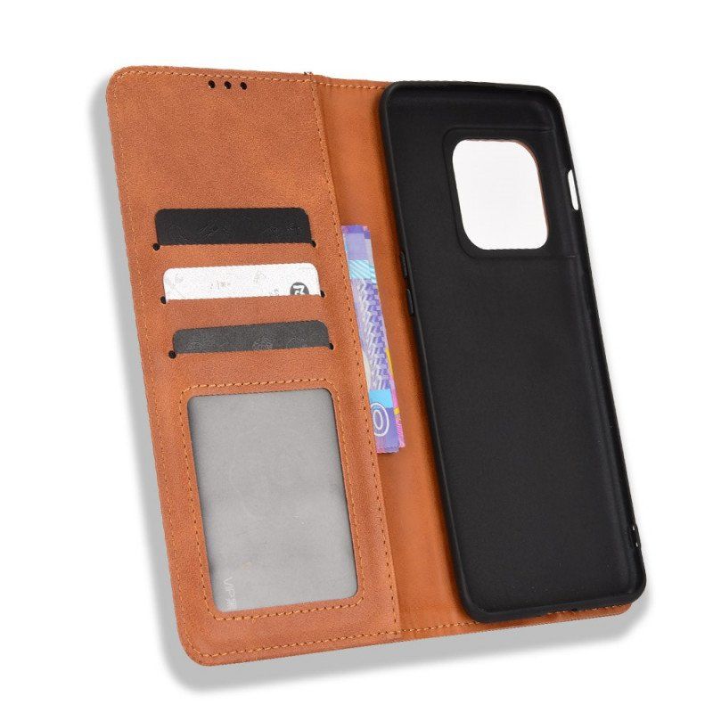 Etui Na Telefon do OnePlus 10 Pro 5G Etui Folio Stylizowany Efekt Skóry W Stylu Vintage