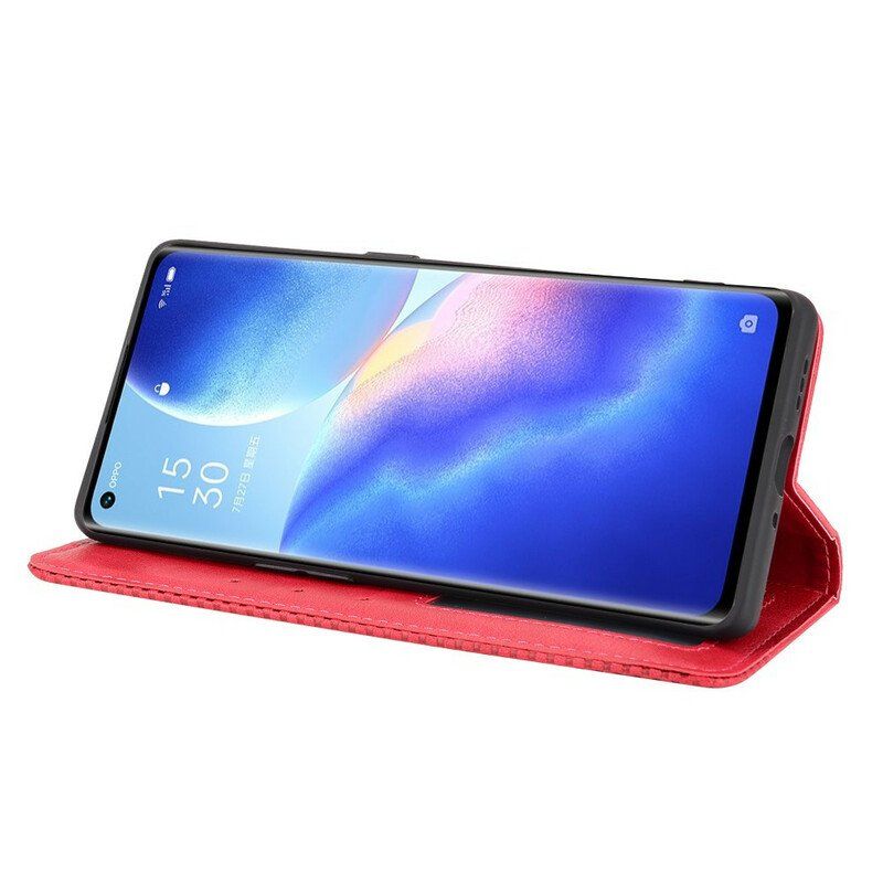 Etui Na Telefon do Oppo Find X3 Neo Etui Folio Stylizowany Efekt Skóry W Stylu Vintage