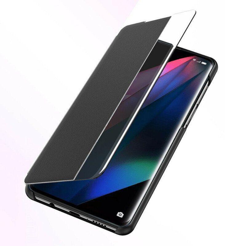 Etui Na Telefon do Oppo Find X3 Pro Teksturowana Sztuczna Skóra