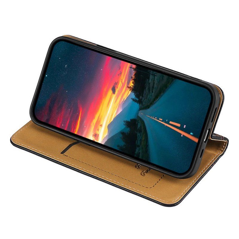 Etui Na Telefon do Oppo Find X5 Lite Etui Folio Przeszycia Ze Skóry Liczi