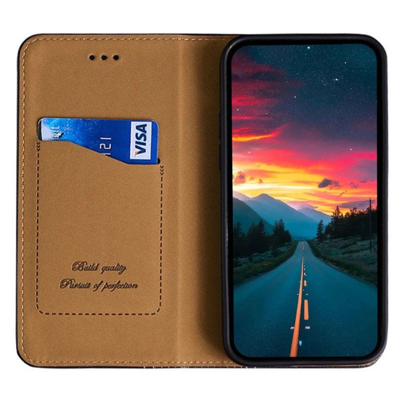 Etui Na Telefon do Oppo Find X5 Lite Etui Folio Przeszycia Ze Skóry Liczi