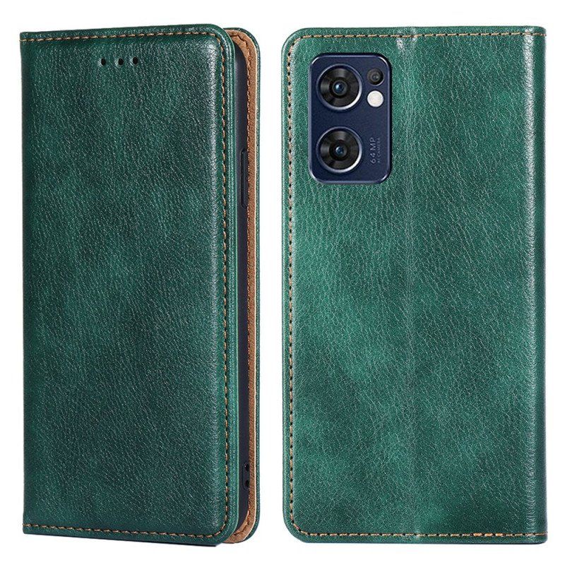 Etui Na Telefon do Oppo Find X5 Lite Etui Folio Przeszycia Ze Sztucznej Skóry