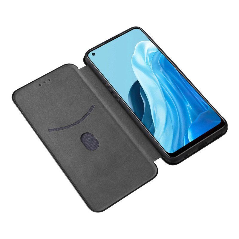 Etui Na Telefon do Oppo Find X5 Lite Etui Folio Tekstura Włókna Węglowego