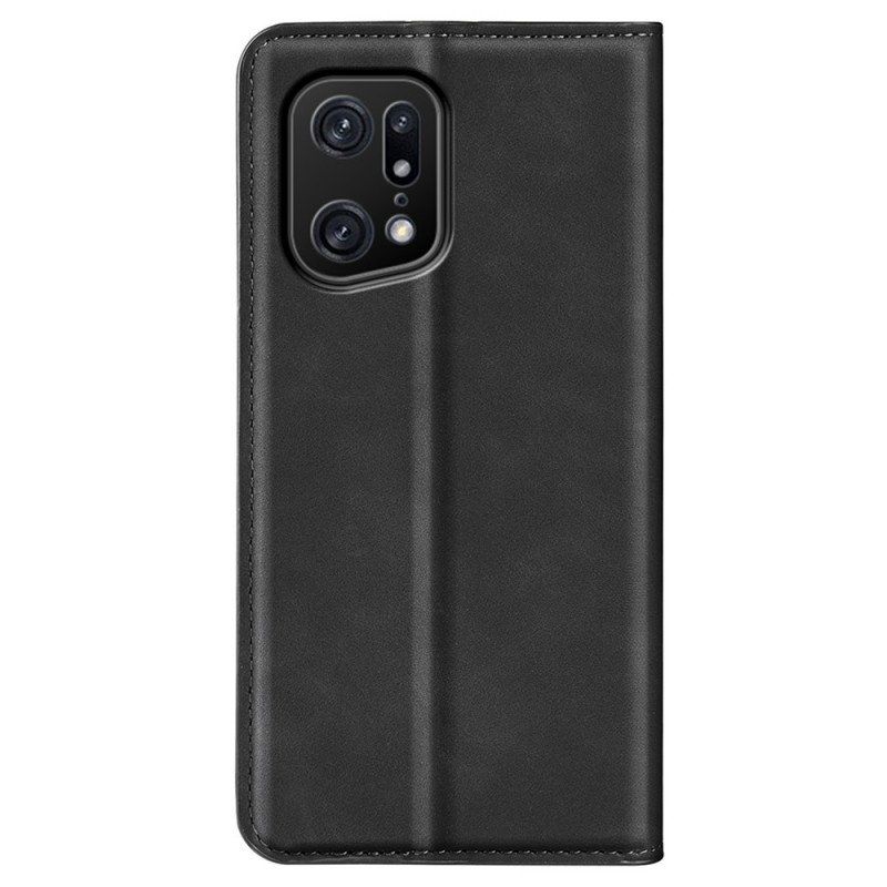 Etui Na Telefon do Oppo Find X5 Pro Etui Folio Dotyk Skóry