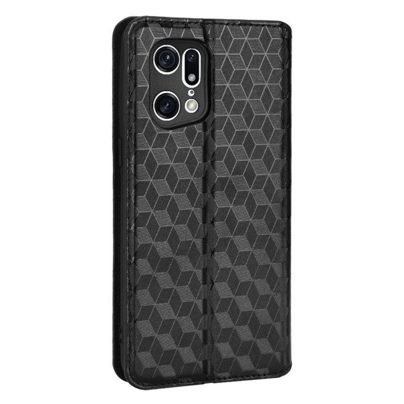 Etui Na Telefon do Oppo Find X5 Pro Etui Folio Efekt Diamentowej Skóry 3d