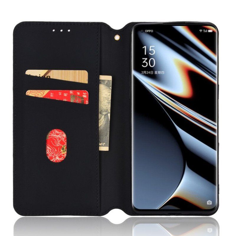 Etui Na Telefon do Oppo Find X5 Pro Etui Folio Efekt Diamentowej Skóry 3d