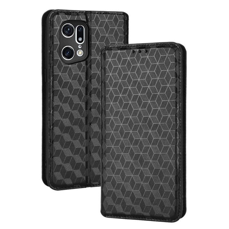 Etui Na Telefon do Oppo Find X5 Pro Etui Folio Efekt Diamentowej Skóry 3d