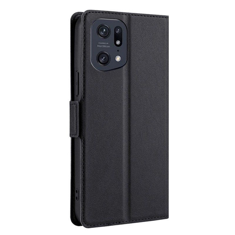 Etui Na Telefon do Oppo Find X5 Pro Etui Folio Efekt Skóry