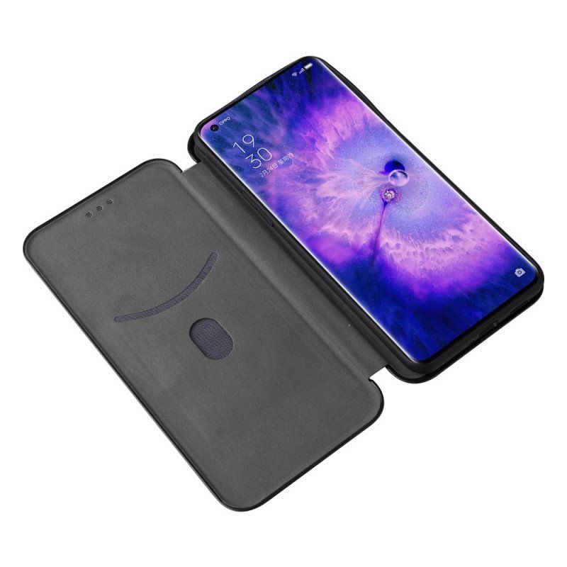 Etui Na Telefon do Oppo Find X5 Pro Etui Folio Tekstura Włókna Węglowego