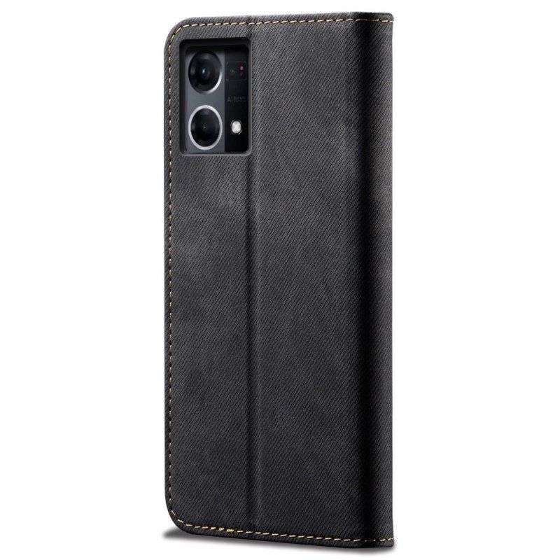 Etui Na Telefon do Oppo Reno 7 Etui Folio Tkanina Dżinsowa