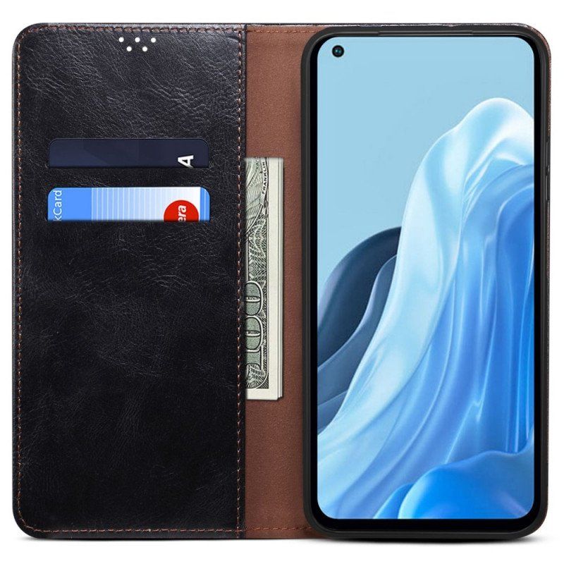 Etui Na Telefon do Oppo Reno 7 Etui Folio Woskowana Sztuczna Skóra