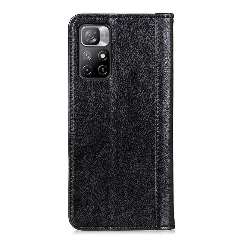 Etui Na Telefon do Poco M4 Pro 5G Etui Folio Elegancka Dwoina Skóry Liczi