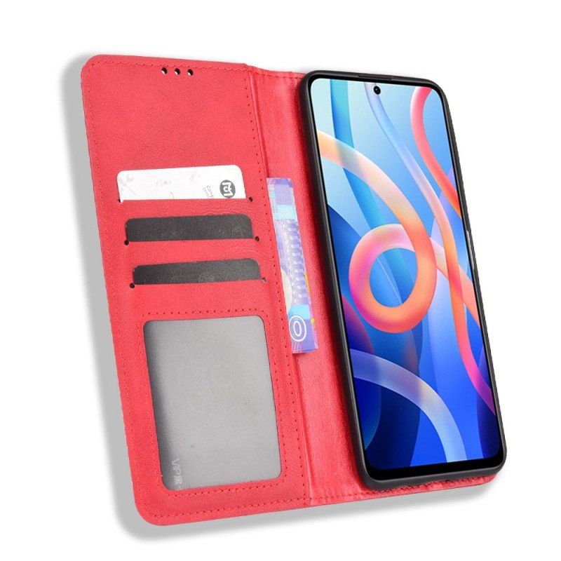 Etui Na Telefon do Poco M4 Pro 5G Etui Folio Stylizowany Efekt Skóry W Stylu Vintage