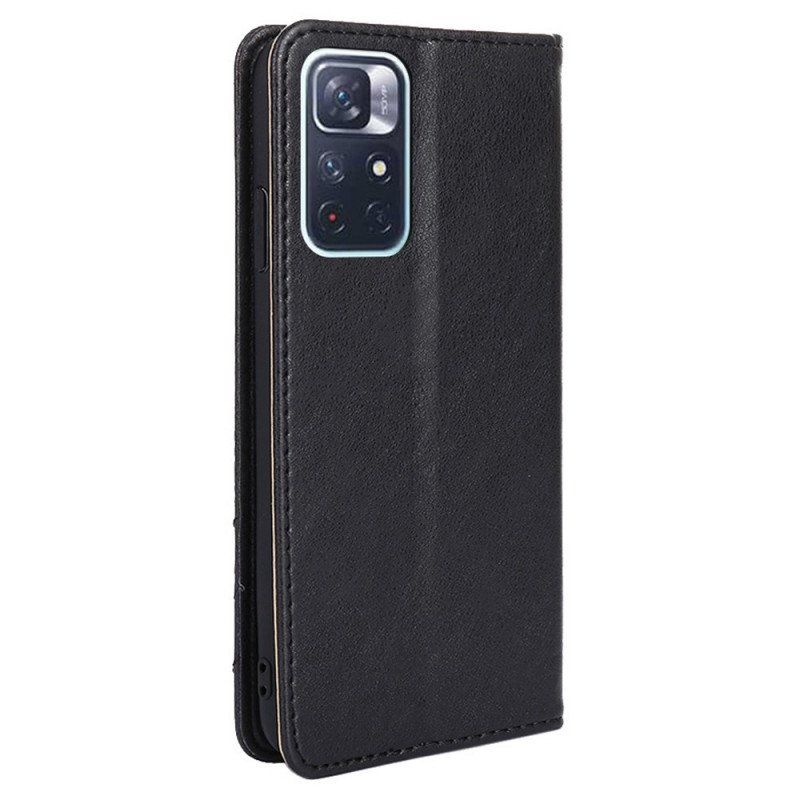 Etui Na Telefon do Poco M4 Pro 5G Etui Folio Stylowy Skórzany Nit