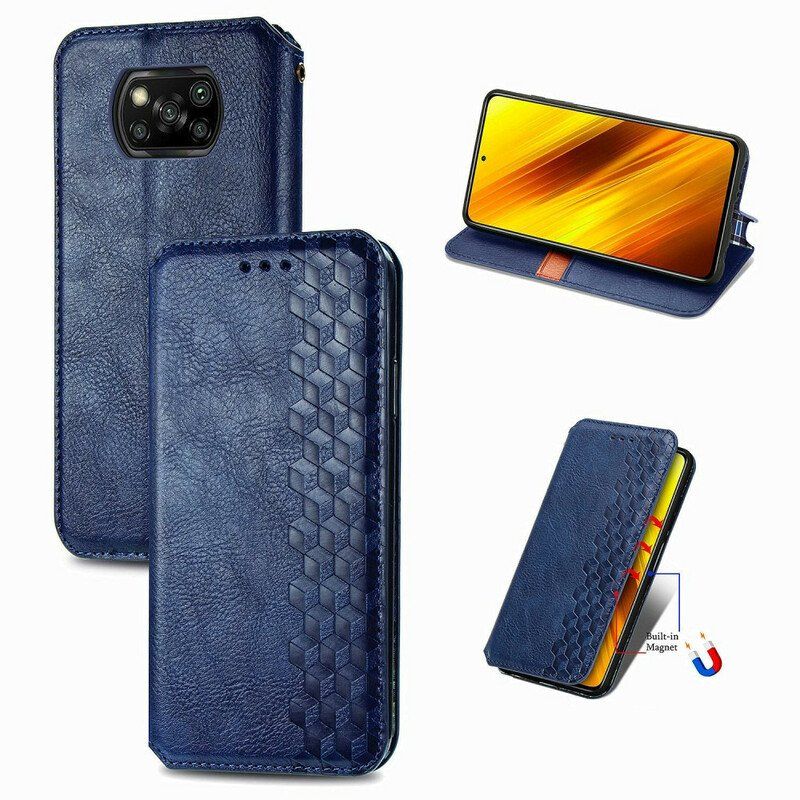 Etui Na Telefon do Poco X3 / X3 Pro / X3 NFC Etui Folio Skórzany Efekt Diamentowej Tekstury