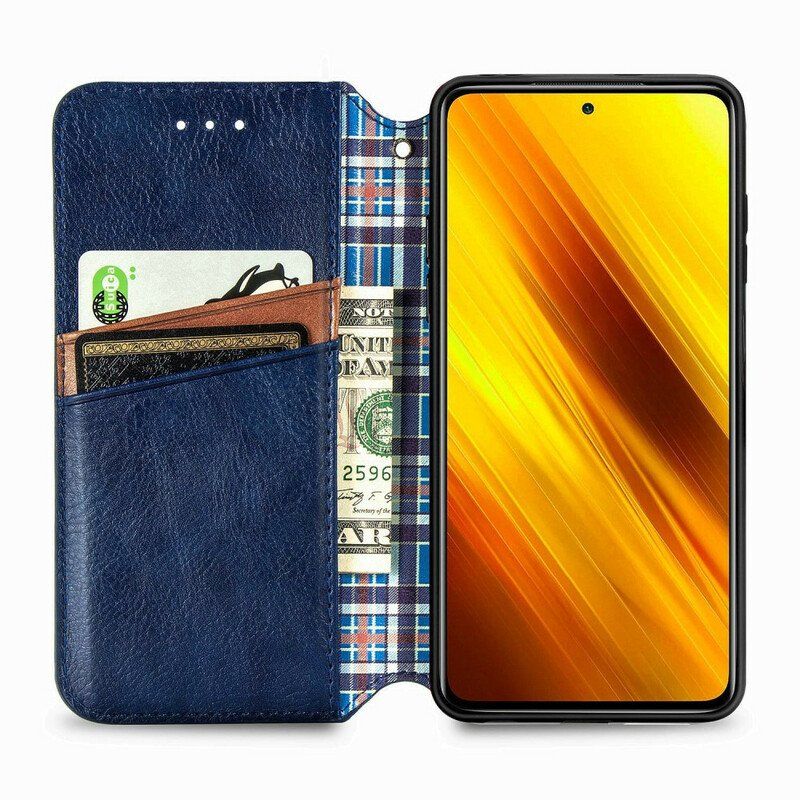 Etui Na Telefon do Poco X3 / X3 Pro / X3 NFC Etui Folio Skórzany Efekt Diamentowej Tekstury