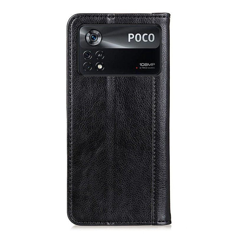 Etui Na Telefon do Poco X4 Pro 5G Etui Folio Dwoina Skóry