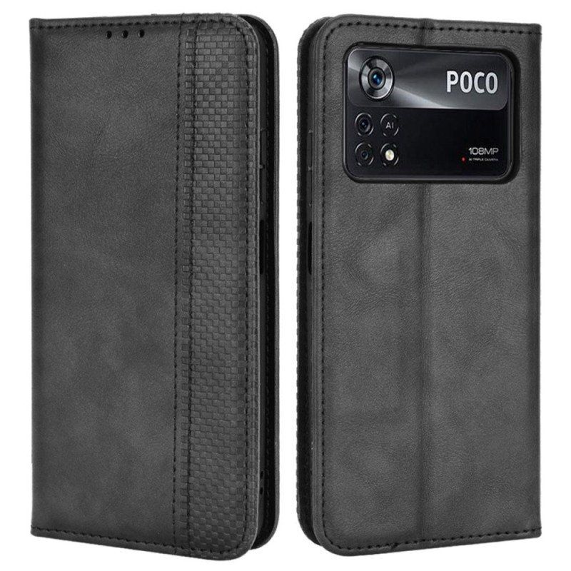 Etui Na Telefon do Poco X4 Pro 5G Etui Folio Efekt Skóry Vintage