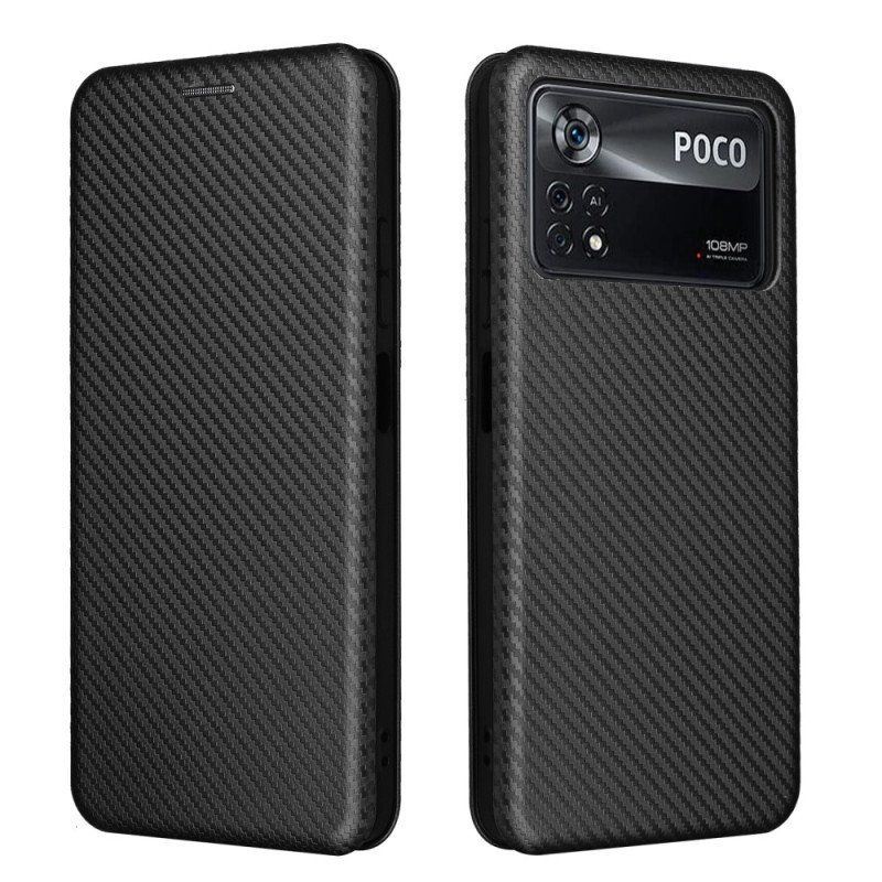 Etui Na Telefon do Poco X4 Pro 5G Etui Folio Kolorowe Włókno Węglowe