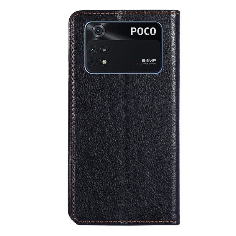 Etui Na Telefon do Poco X4 Pro 5G Etui Folio Przeszycia Ze Sztucznej Skóry