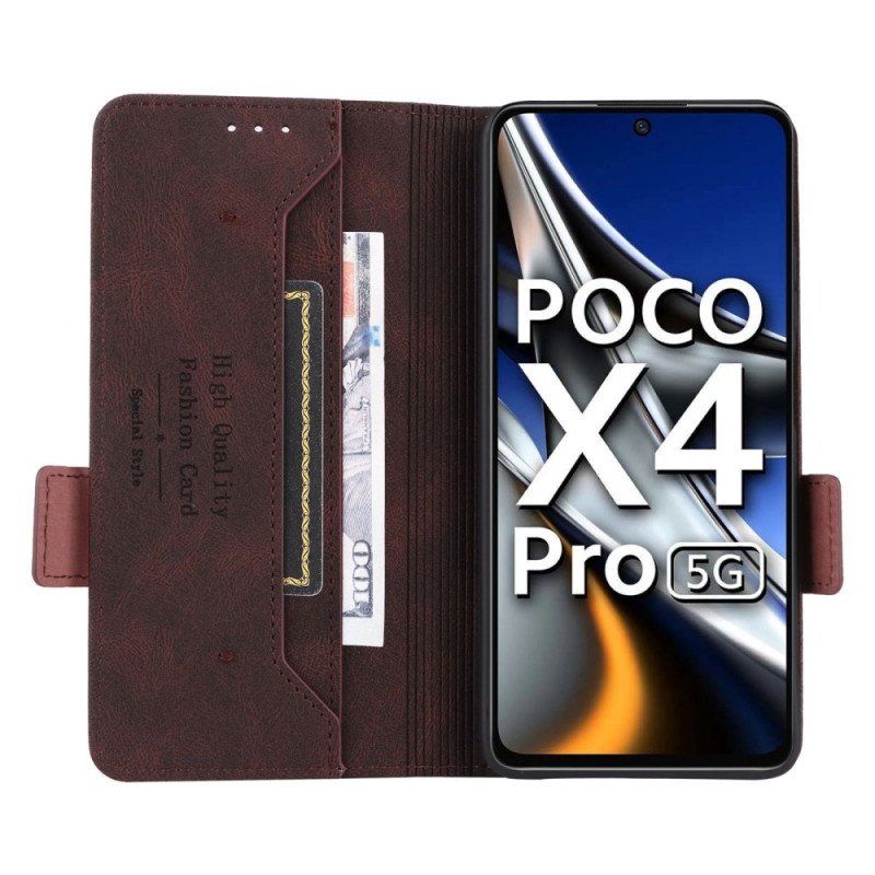 Etui Na Telefon do Poco X4 Pro 5G Etui Folio Stylowy Efekt Skóry