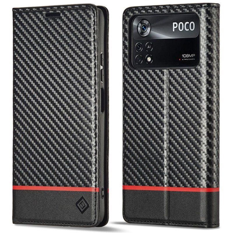 Etui Na Telefon do Poco X4 Pro 5G Etui Folio Włókno Węglowe Lc.imeeke