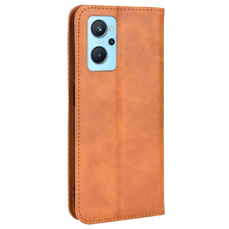 Etui Na Telefon do Realme 9i Etui Folio Stylizowany Efekt Skóry W Stylu Vintage