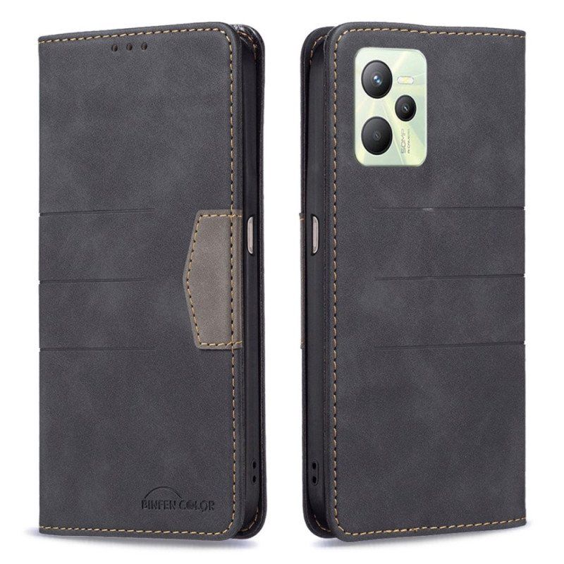 Etui Na Telefon do Realme C35 Etui Folio Linie Kolorów Binfen