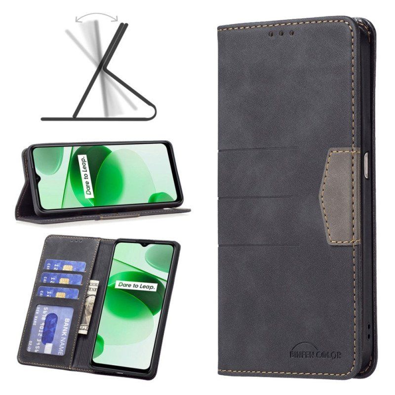 Etui Na Telefon do Realme C35 Etui Folio Linie Kolorów Binfen