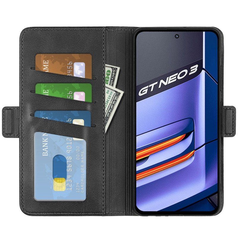 Etui Na Telefon do Realme GT Neo 3 Etui Folio Teksturowana Sztuczna Skóra