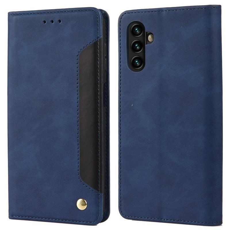 Etui Na Telefon do Samsung Galaxy A13 5G / A04s Etui Folio Dwukolorowy Biznesowy Efekt Skóry