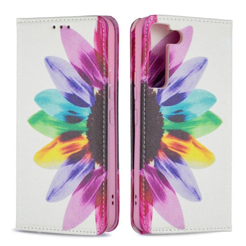 Etui Na Telefon do Samsung Galaxy S22 5G Etui Folio Akwarela Kwiat