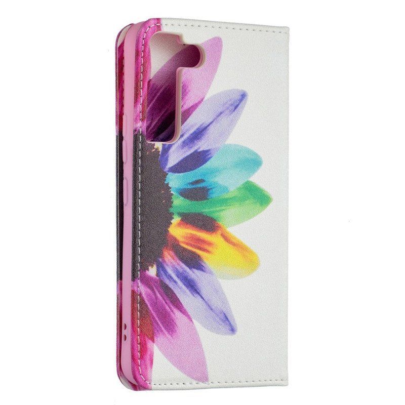 Etui Na Telefon do Samsung Galaxy S22 5G Etui Folio Akwarela Kwiat