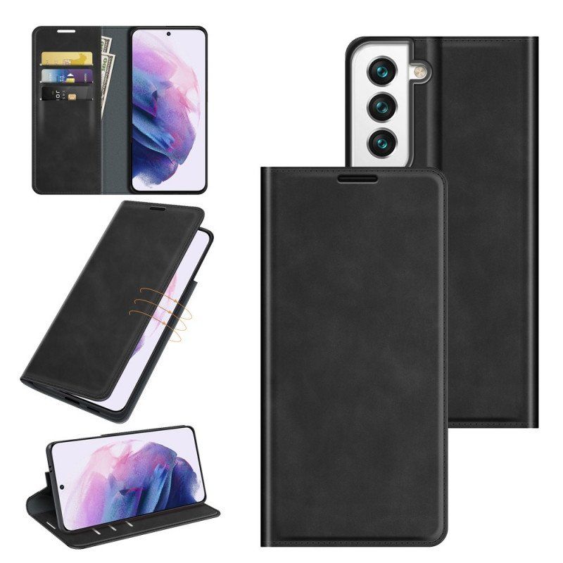 Etui Na Telefon do Samsung Galaxy S22 5G Etui Folio Jedwabisty W Dotyku Efekt Skóry