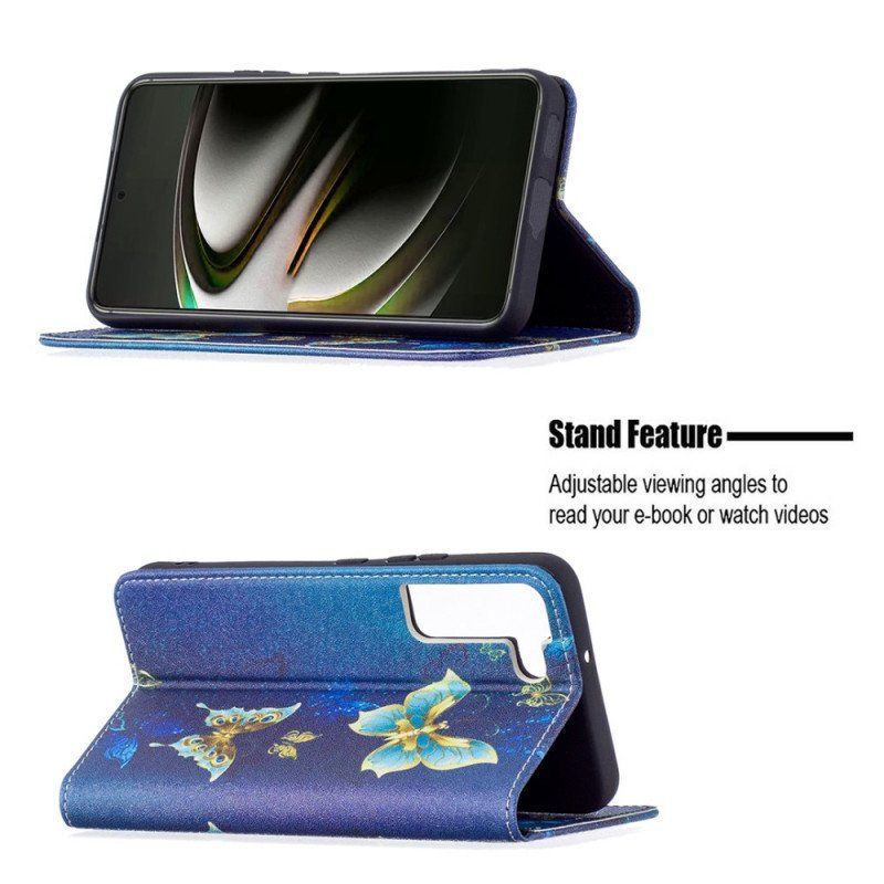 Etui Na Telefon do Samsung Galaxy S22 5G Etui Folio Kolorowe Motyle