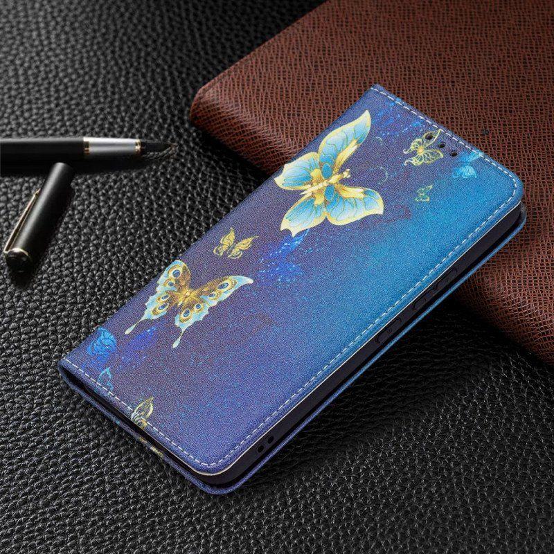 Etui Na Telefon do Samsung Galaxy S22 5G Etui Folio Kolorowe Motyle